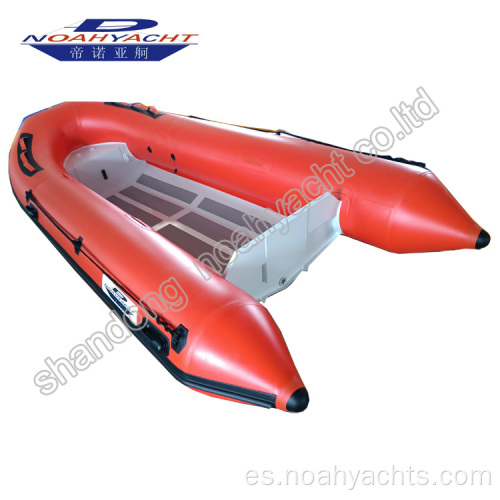 Pequeño bote de hipalon de costilla de aluminio con motor